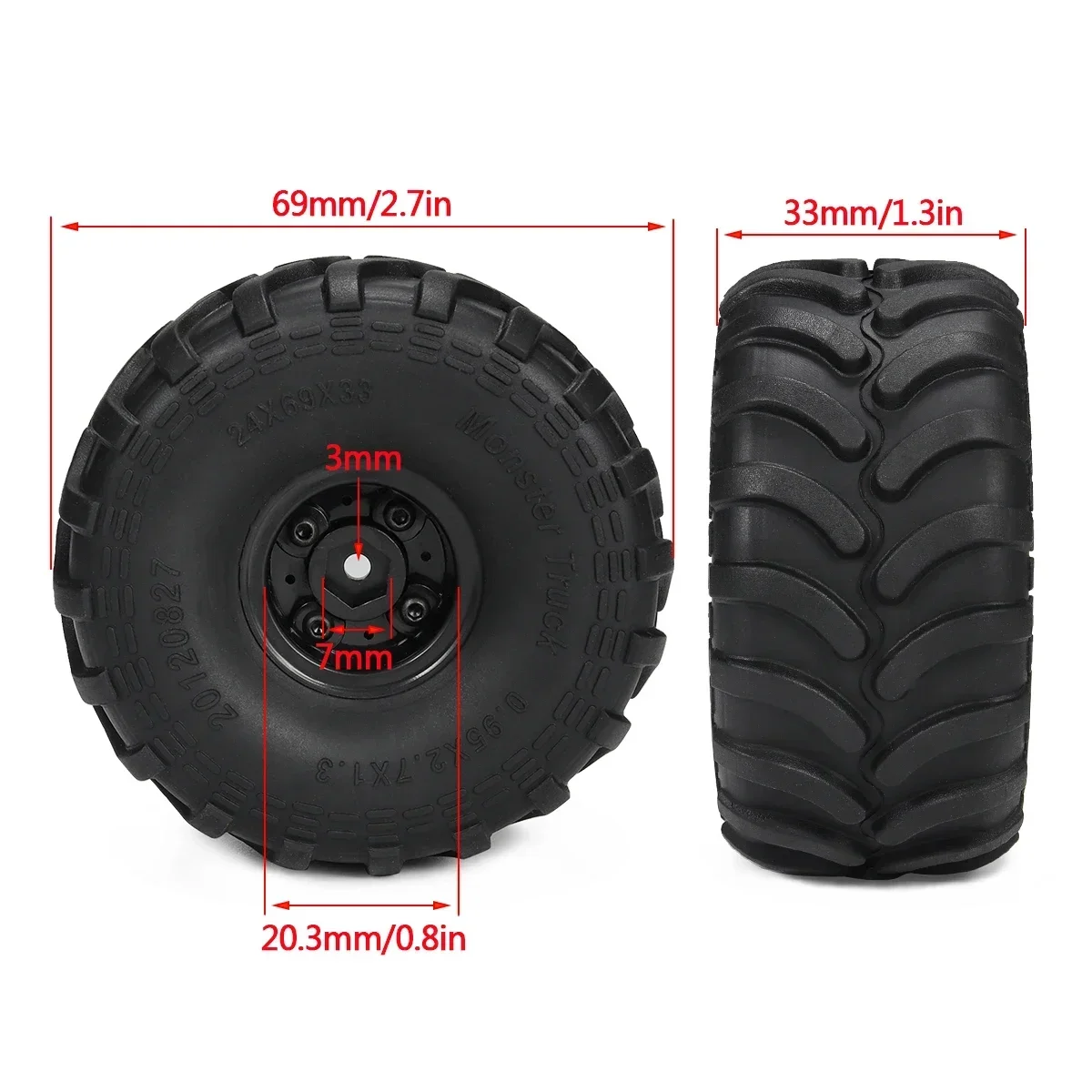4 шт. шины Monster Truck с обо – обзор и цена Rc Tire Foam Insert